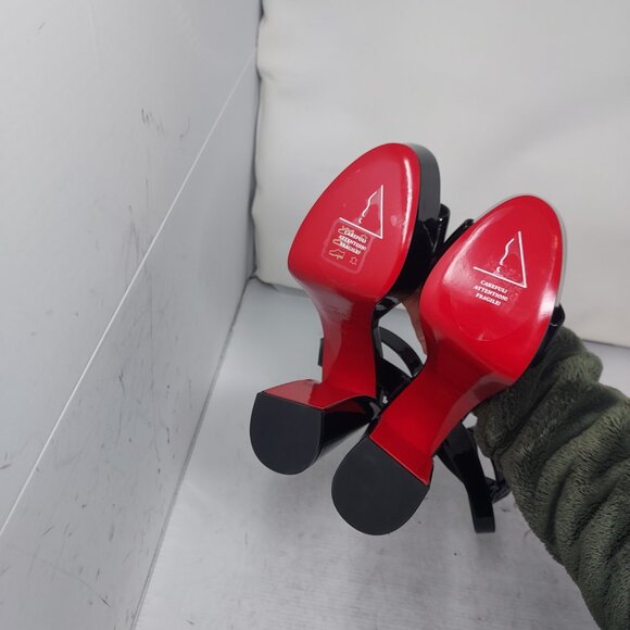 Christian Louboutin Movida Sabina Black Patent Platform Sandal - Picture 2 of 11